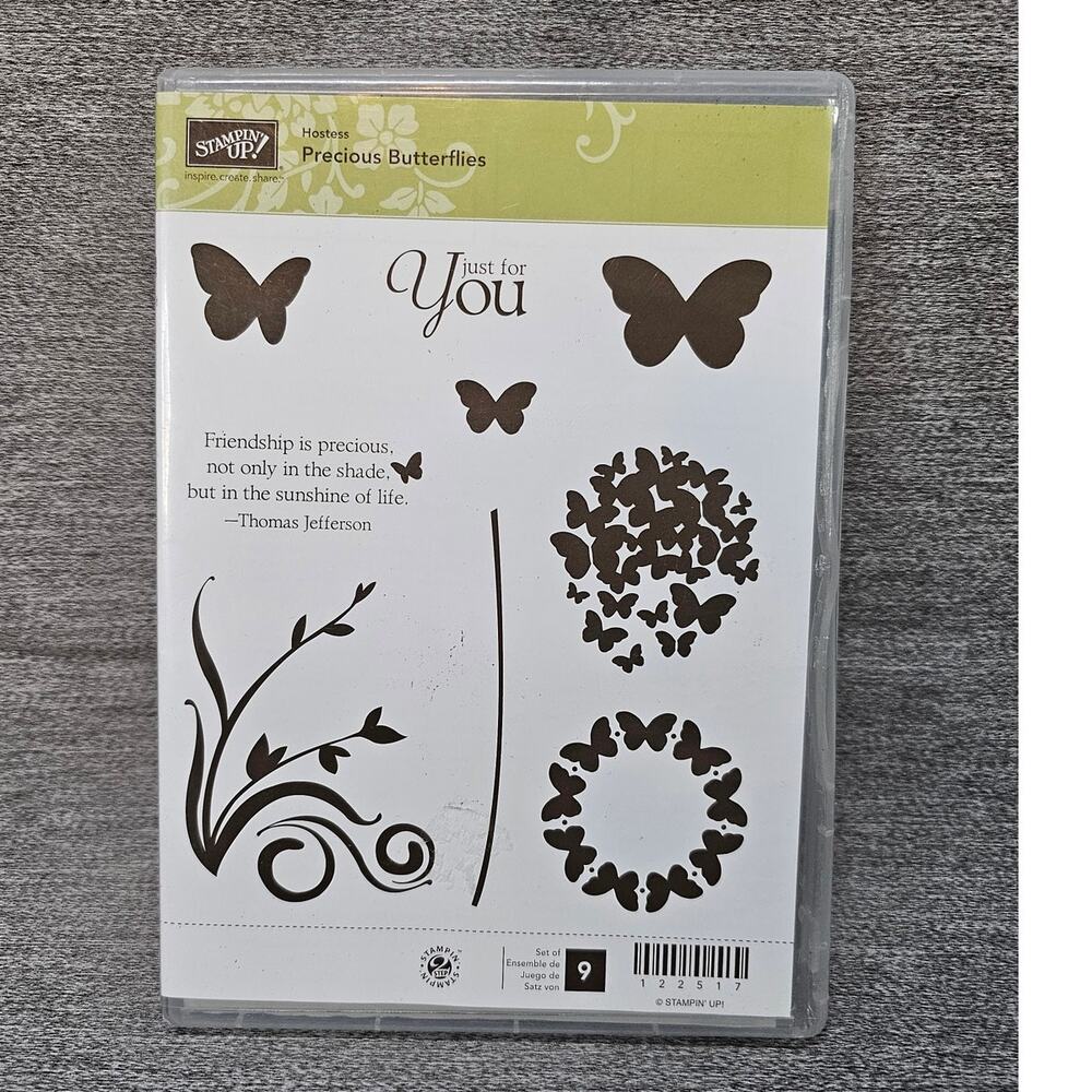 NEW Stampin' Up PRECIOUS BUTTERFLIES Set of 9 Stamps 122517